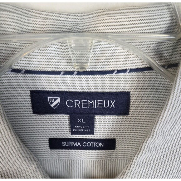 Daniel Cremieux XL Grey Striped Supima Cotton Long Sleeve Shirt - Picture 4 of 8